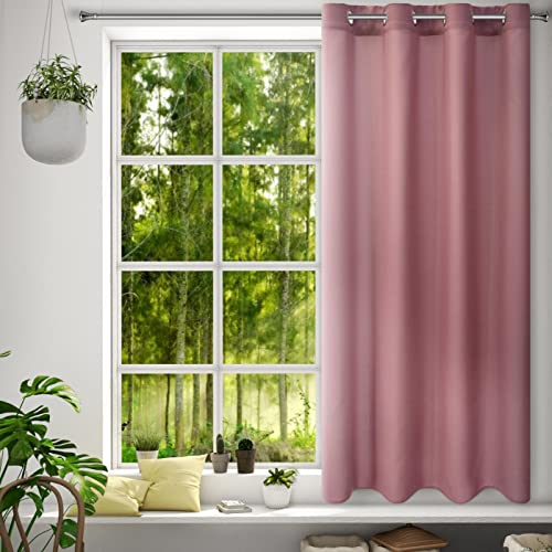 Eurofirany Rita Vorhang Gardine Glatt Schlicht Einfarbig - 8 Ösen Modern Schlafzimmer Wohnzimmer Lounge Kinderzimmer 1 Stück Einzeln Dunkel Rosa 140x175cm von Eurofirany