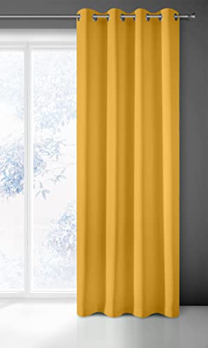 Eurofirany Rita Vorhang Gardine Glatt Schlicht Einfarbig - 8 Ösen Modern Schlafzimmer Wohnzimmer Lounge Kinderzimmer 1 Stück Einzeln Senf Gelb 140x250cm Eurofirany Rita Vorhang Gardine Glatt Schlicht Einfarbig - 8 Ösen Modern Schlafzimmer Wohnzimmer Lounge Kinderzimmer 1 Stück Einzeln Senf Gelb 140x250cm von Eurofirany