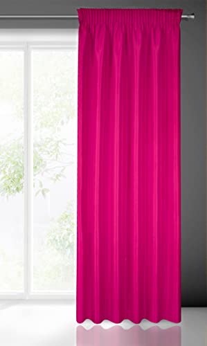 Eurofirany Rita Vorhang Gardine Glatt Schlicht Einfarbig - Kräuselband Modern Schlafzimmer Wohnzimmer Lounge Kinderzimmer 1 Stück Einzeln Amarantrot 140x270cm von Eurofirany