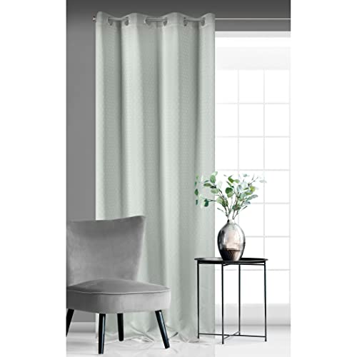 Eurofirany Rivet Vorhang Jacquard Ösen Trend Schlicht Elegant Hochwertig Schlafzimmer Wohnzimmer, Silber, 135x250 cm von Eurofirany