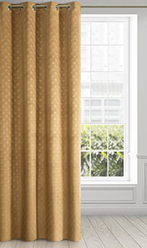 Eurofirany Samt Vorhang Geometrischen Fächermuster Ösen – 1 STK. Gardine Balkontür Gemustert Velvet Optik Einfarbig Flauschig Modern Wohnzimmer Schlafzimmer 140x250cm 3D Struktur Gold,ZAS/Julia/ZŁOT von Eurofirany