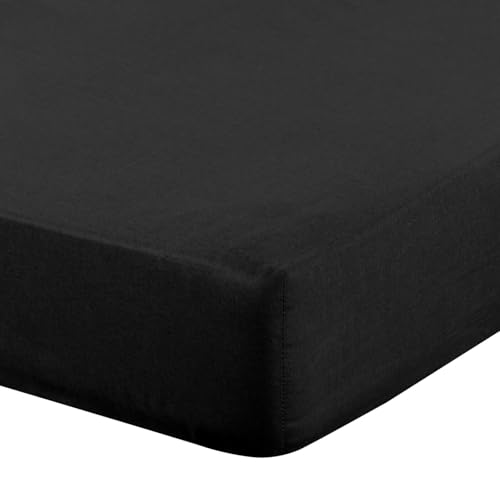 Eurofirany - Spannbettlaken 220x200 - Bettlaken Basic aus Baumwolle, Spannbetttuch mit Gummizug, Widerstandsfähig - für Dicke Matratzen 30 cm Tiefe Tasche - Viele Farben, Schwarz Eurofirany - Spannbettlaken 220x200 - Bettlaken Basic aus Baumwolle, Spannbetttuch mit Gummizug, Widerstandsfähig - für Dicke Matratzen 30 cm Tiefe Tasche - Viele Farben, Schwarz von Eurofirany