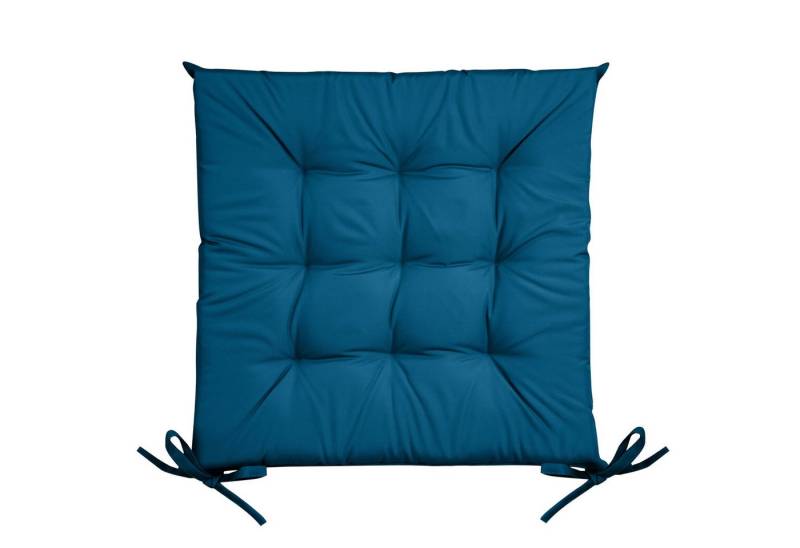 Eurofirany Stuhlkissen Wasserfeste Gartenkissen Gesteppte Punkte Einfarbig Gemustert 40x40 cm, Wasserdichte Sitzkissen Outdoor Kissen mit Schnürsenkeln von Eurofirany