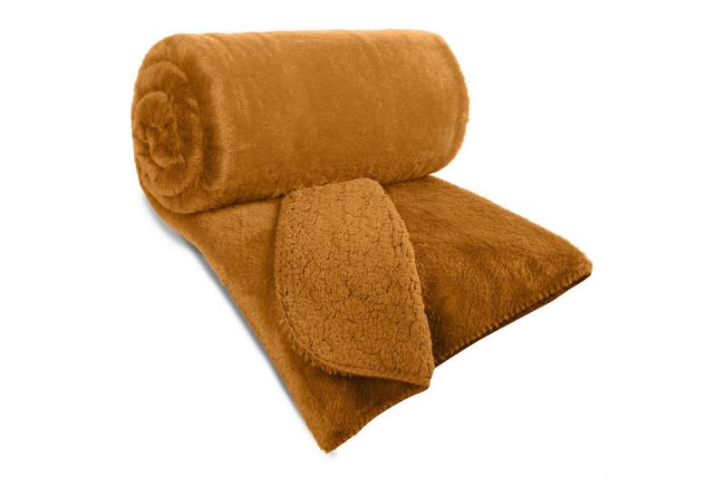 Eurofirany Tagesdecke Fellbettüberwurf NINA, Felloptik, eleganter Überwurf für Bett & Sofa beidseitig, kuschelweich von Eurofirany