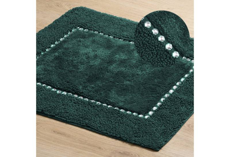 Eurofirany Teppich CHICK Eleganter Teppich Design Badematte Badeteppich Kristalle, dekorativer Bettvorleger 50x70 cm 60x90 cm Baumwolle von Eurofirany
