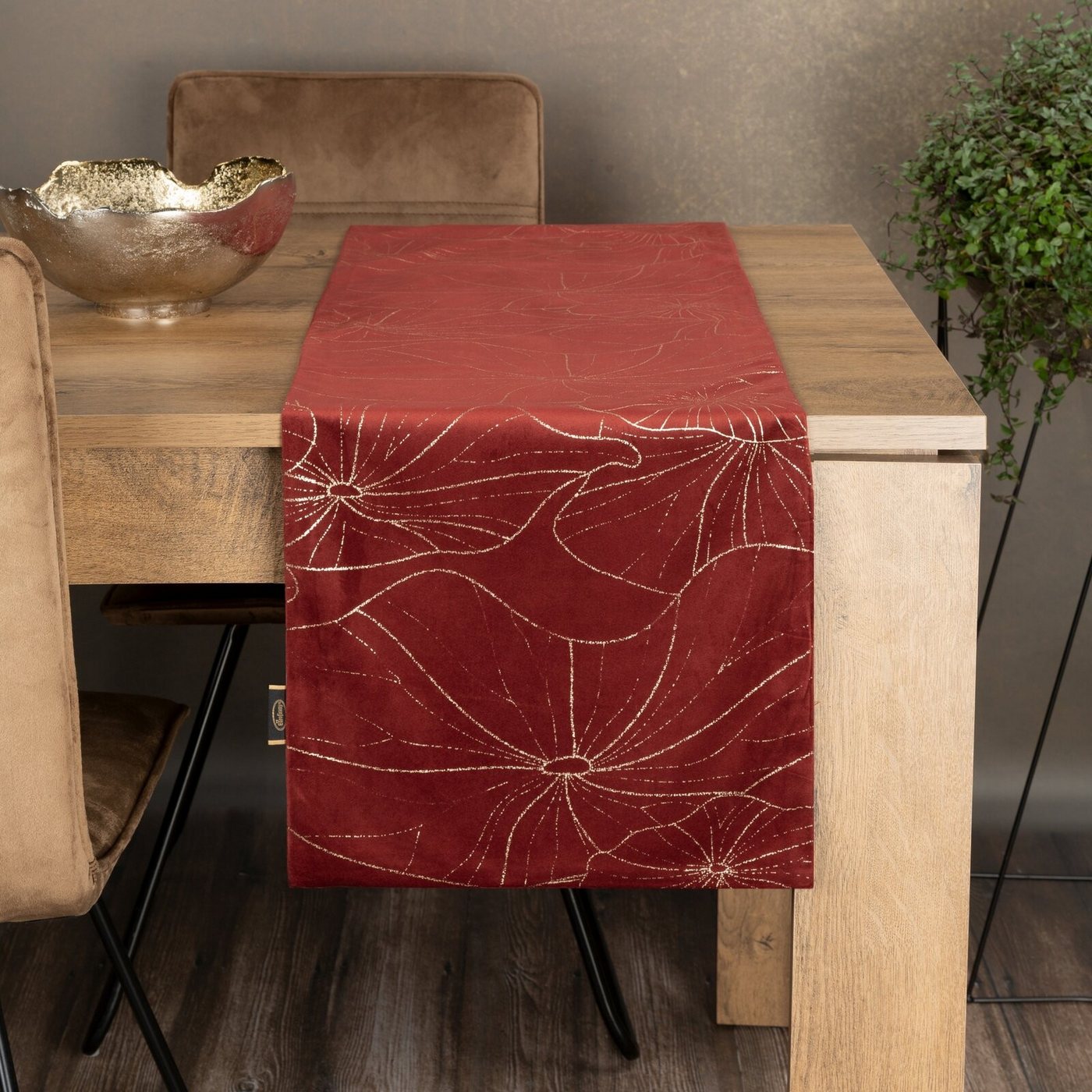 Eurofirany Tischdecke BLINK, Tischläufer, Samt, Velvet, 35x140 cm, 35x180 cm, 35x220 cm von Eurofirany