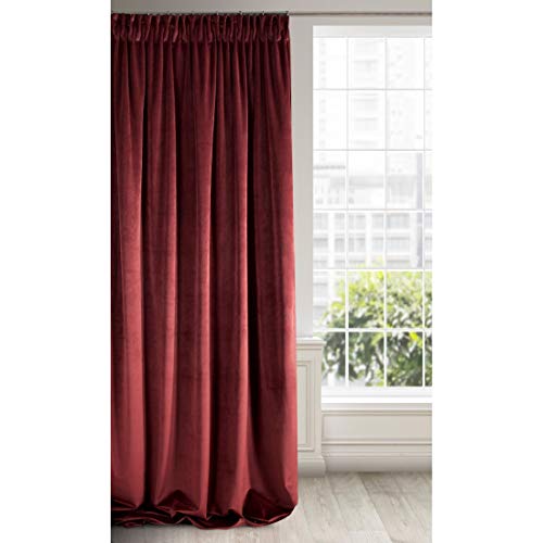 Eurofirany RIA Blickdicht Samtvorhang mit Kräuselband-1 STK. Einfarbig Thermogardine, Verdunklungsvorhänge, Wohnzimmer, Schlafzimmer, Lounge, 290 g/m2, Velvet, DUNKEL Bordeaux, 140x270cm von Eurofirany