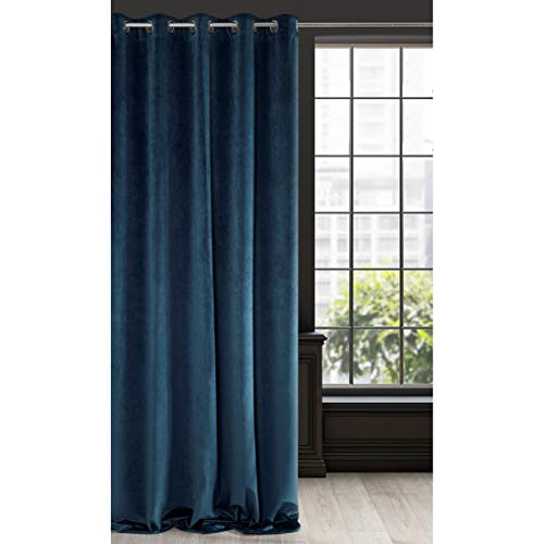 Eurofirany RIA Blickdicht Samtvorhang mit Ösen-1 STK. Einfarbig Thermogardine, Verdunklungsvorhänge, Wohnzimmer, Schlafzimmer, Lounge, 290 g/m2, Velvet, Marineblau, 140x250cm von Eurofirany