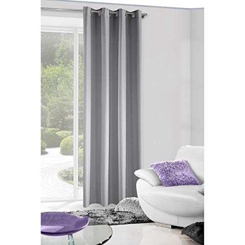 Eurofirany Vorhang, Polyester, Grau, Stahlgrau, 140x250 cm von Eurofirany