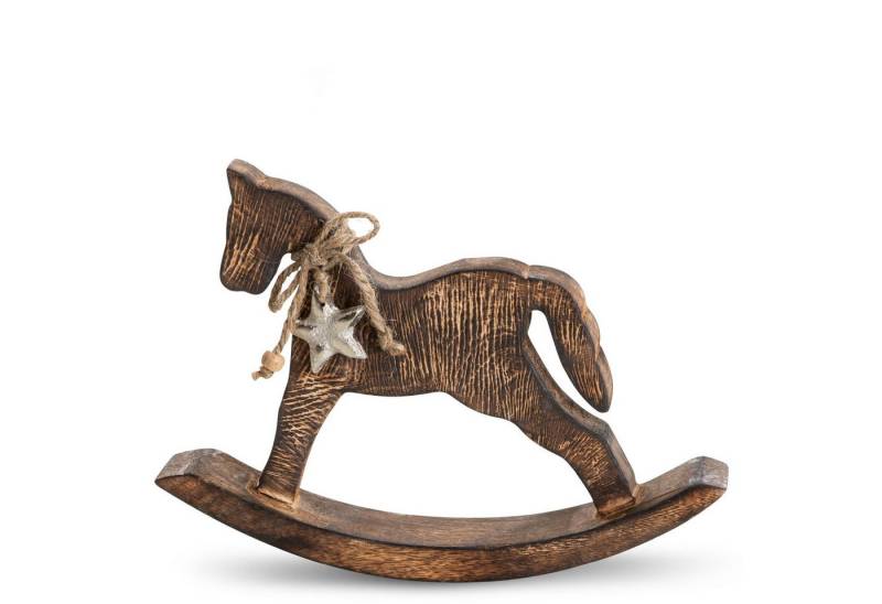 Eurofirany Weihnachtsfigur Tannenbaum Schaukelpferd aus Holz Schmuck Dekoration von Eurofirany