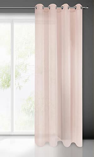 Gardine Durchsichtig Transparent Einfarbig mit Horizontal Regenstruktur mit Ösen Ösenschal - 1 STK. Schlicht Durscheinend Leicht Modern Schick Klassis von Eurofirany