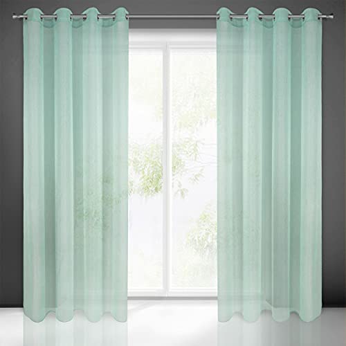 Gardine Durchsichtig Transparent Einfarbig mit Horizontal Regenstruktur mit Ösen Ösenschal - 1 STK. Schlicht Durscheinend Leicht Modern Schick Klassisch Wohnzimmer Schlafzimmer Kinderzimmer Küche von Eurofirany