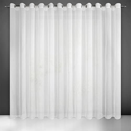 Gardine Durchsichtig Transparent Einfarbig mit Vertikal Regenstruktur mit Ösen Ösenschal - 1 STK. Schlicht Durscheinend Leicht Modern Schick Klassisch Wohnzimmer Schlafzimmer Kinderzimmer Küche von Eurofirany