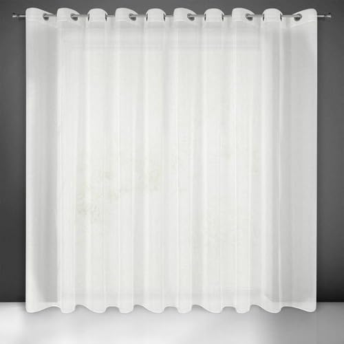 Gardine Durchsichtig Transparent Einfarbig mit Vertikal Regenstruktur mit Ösen Ösenschal - 1 STK. Schlicht Durscheinend Leicht Modern Schick Klassisch Wohnzimmer Schlafzimmer Kinderzimmer Küche von Eurofirany