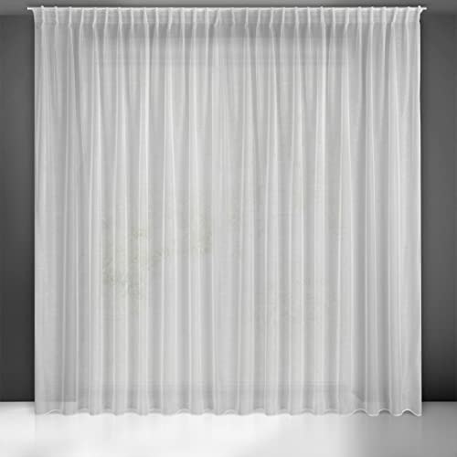 Eurofirany Belissa Gardine Weiß Transparent mit Horizontaler Regenstruktur und Faltenband auch für Deckenschiene/Gardinenschiene - 1 STK. Durchsichtig Leicht Schick Klassisch Elegant 300x300cm Eurofirany Belissa Gardine Weiß Transparent mit Horizontaler Regenstruktur und Faltenband auch für Deckenschiene/Gardinenschiene - 1 STK. Durchsichtig Leicht Schick Klassisch Elegant 300x300cm von Eurofirany