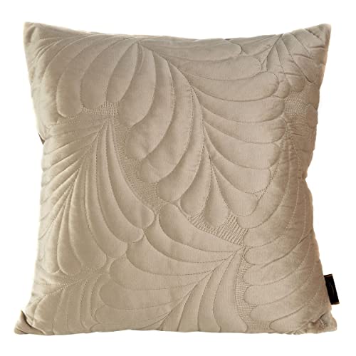 Eurofirany Kissenbezug RIA Velvet Dekokissen Bezug Kissenhülle Weiche Sofakissen Wohnzimmer Schlafzimmer Gesteppte Kissenbezüge 45x45 Samt (Beige 4) von Eurofirany