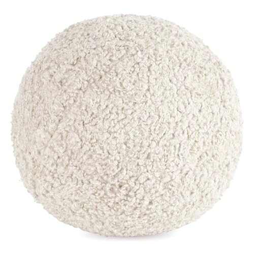 Wohndecke Bouclé, Kuscheldecke, Schaffpelz Imitation, Flauschige Kniedecke, Weiche Kuscheldecke, Überwurf, Warme TV-Decke, Sofadecke, Kissenbezüge, Sesselschoner, (Creme, 24 cm RD) von Eurofirany