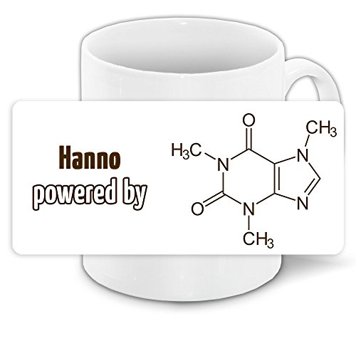 Büro-Tasse mit Namen Hanno und schönem Motiv - Nr. 7 - mit Kaffee-Formel, für Kaffee-Junkies und Morgenmuffel von Eurofoto