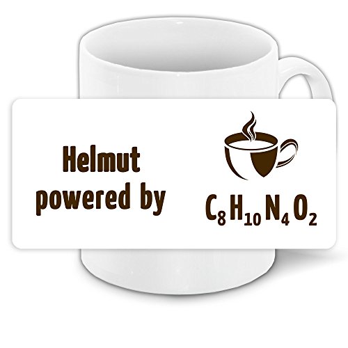 Büro-Tasse mit Namen Helmut und schönem Motiv - Nr. 8 - mit Kaffee-Formel, für Kaffee-Junkies und Morgenmuffel von Eurofoto
