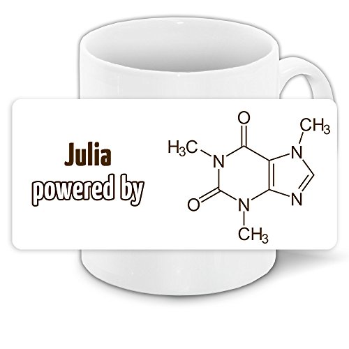 Büro-Tasse mit Namen Julia und schönem Motiv - Nr. 7 - mit Kaffee-Formel, für Kaffee-Junkies und Morgenmuffel von Eurofoto
