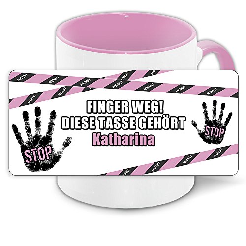 Büro-Tasse mit Namen Katharina und schönem Motiv - Nr. 4 - Finger weg, diese Tasse gehört .., Farbe: rosa Büro-Tasse mit Namen Katharina und schönem Motiv - Nr. 4 - Finger weg, diese Tasse gehört .., Farbe: rosa von Eurofoto