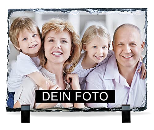 Eurofoto Schiefertafel mit Foto (20x15) Hochformat | Schieferplatte personalisiert | Tafel aus Schiefer mit eigenem Bild von Eurofoto