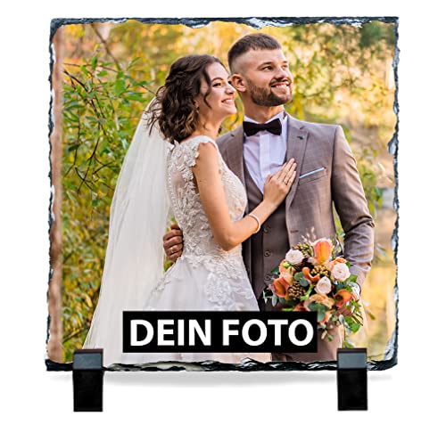 Eurofoto Schiefertafel mit Foto (20x20) | Schieferplatte personalisiert | Tafel aus Schiefer mit eigenem Bild von Eurofoto