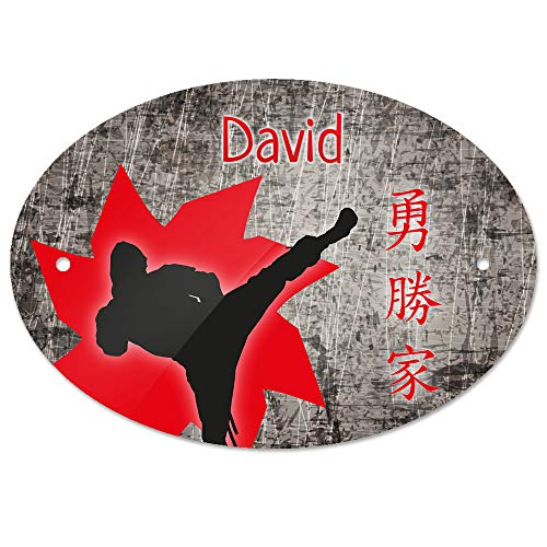 Eurofoto Türschild mit Namen David und Fuchs-Motiv | Kinderzimmer-Schild von Eurofoto