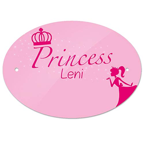 Eurofoto Türschild mit Namen Leni und Prinzessin-Motiv | Kinderzimmer-Schild von Eurofoto