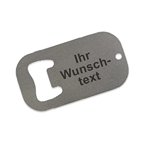 Eurofoto Edelstahl Flaschenöffner mit Namen oder Wunsch-Text personalisiert (7 x 3,8cm) von Eurofoto