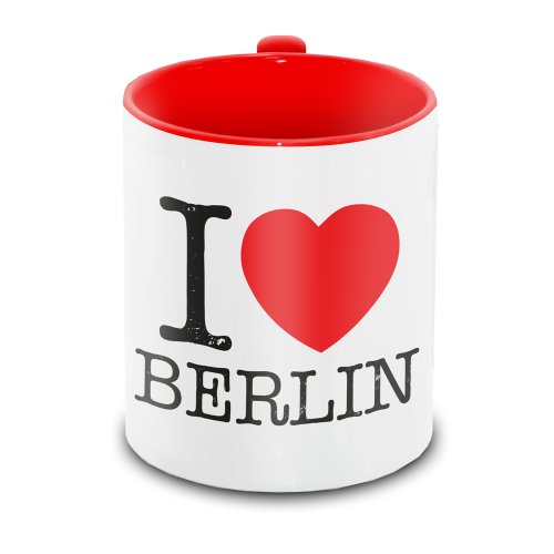 I love Berlin - Tasse, weiss/rot, Tasse im klassischen I love - Design von Eurofoto
