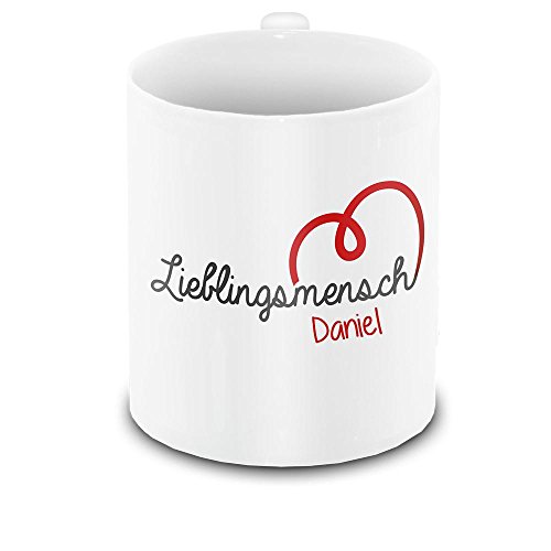 Lieblingsmensch-Tasse mit Namen Daniel und schönem Motiv zum Valentinstag - Liebestasse Keramiktasse Freundschafts-Tasse von Eurofoto