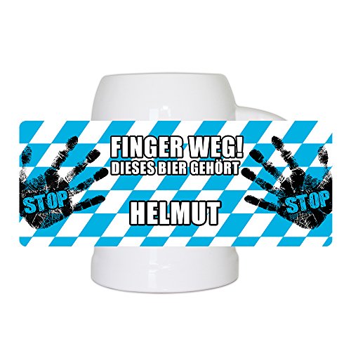 Eurofoto Lustiger Bierkrug mit Namen Helmut und schönem Motiv Finger weg! Dieses Bier gehört Helmut | Bier-Humpen | Bier-Seidel von Eurofoto