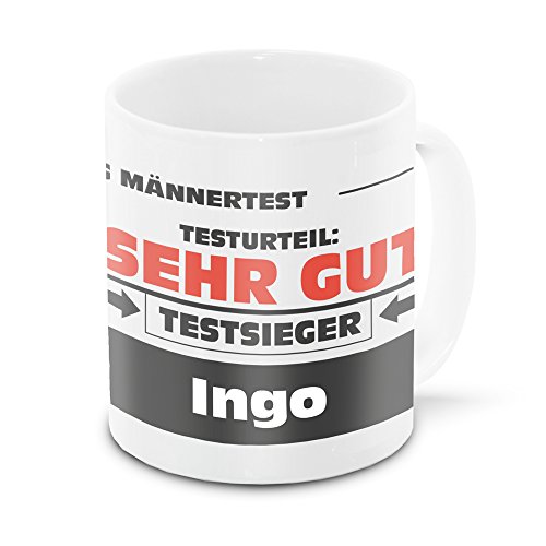 Namens-Tasse Ingo mit Motiv Stiftung Männertest, weiss | Freundschafts-Tasse - Namens-Tasse von Eurofoto