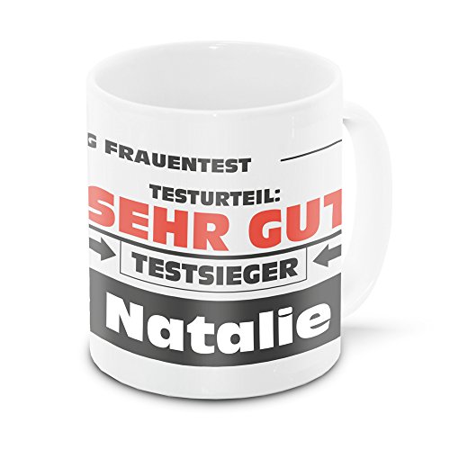 Namens-Tasse Natalie mit Motiv Stiftung Frauentest, weiss | Freundschafts-Tasse - Namens-Tasse von Eurofoto