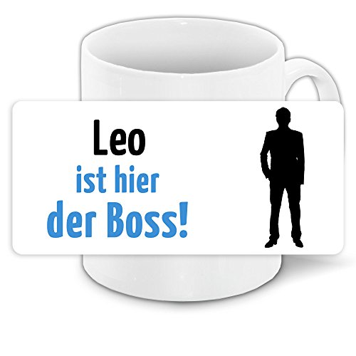 Tasse mit Motiv und Namen - Leo ist der Boss - | Büro-Tasse | Lustiger Becher von Eurofoto