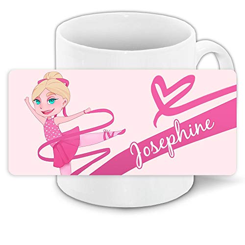 Tasse mit Namen Josephine und Motiv mit Tänzerin für Mädchen | Namenstasse | Keramik-Tasse | Kinder-Tasse von Eurofoto