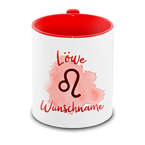 Tasse personalisiert mit Namen und Sternzeichen Löwe | Motiv-Tasse mit Tierkreiszeichen und Wunschnamen von Eurofoto