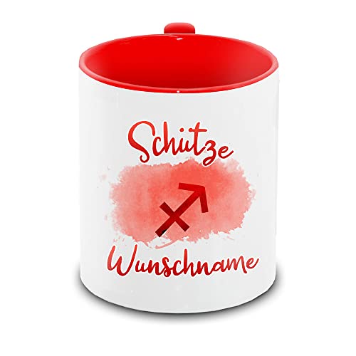 Tasse personalisiert mit Namen und Sternzeichen Schütze | Motiv-Tasse mit Tierkreiszeichen und Wunschnamen von Eurofoto