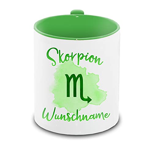 Tasse personalisiert mit Namen und Sternzeichen Skorpion | Motiv-Tasse mit Tierkreiszeichen und Wunschnamen von Eurofoto