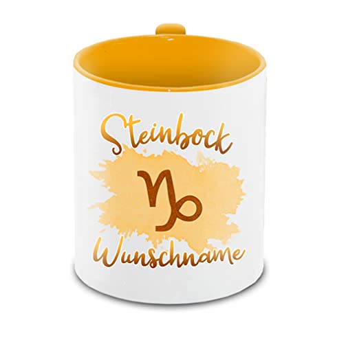 Tasse personalisiert mit Namen und Sternzeichen Steinbock | Motiv-Tasse mit Tierkreiszeichen und Wunschnamen von Eurofoto