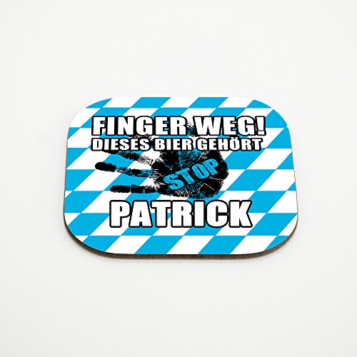 Untersetzer für Gläser mit Namen Patrick und schönem Motiv - Finger Weg! Dieses Bier gehört Patrick von Eurofoto
