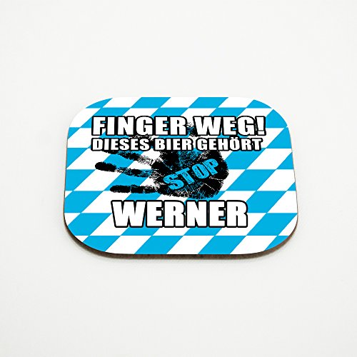 Untersetzer für Gläser mit Namen Werner und schönem Motiv - Finger Weg! Dieses Bier gehört Werner von Eurofoto