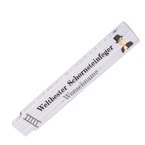 Zollstock – Weltbester Schornsteinfeger - personalisiert mit Namen | Glieder-Maßstab mit Wunsch-Namen | Meterstab individuell bedruckt von Eurofoto