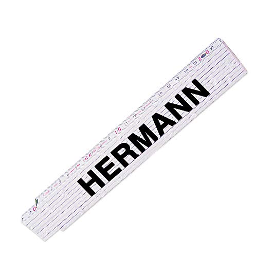 Zollstock mit Namen Hermann für Männer | Hochwertiges Marken-Metermaß | Glieder-Maßstab mit Namen bedruckt | Viele Namen zur Auswahl von Eurofoto