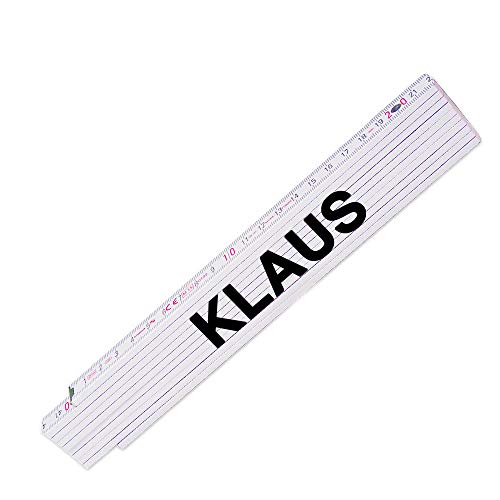 Zollstock mit Namen Klaus für Männer | Hochwertiges Marken-Metermaß | Glieder-Maßstab mit Namen bedruckt | Viele Namen zur Auswahl von Eurofoto