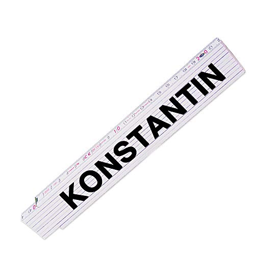 Zollstock mit Namen Konstantin für Männer | Hochwertiges Marken-Metermaß | Glieder-Maßstab mit Namen bedruckt | Viele Namen zur Auswahl von Eurofoto