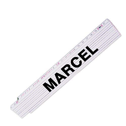 Zollstock mit Namen Marcel für Männer | Hochwertiges Marken-Metermaß | Glieder-Maßstab mit Namen bedruckt | Viele Namen zur Auswahl von Eurofoto