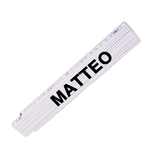 Zollstock mit Namen Matteo für Männer | Hochwertiges Marken-Metermaß | Glieder-Maßstab mit Namen bedruckt | Viele Namen zur Auswahl von Eurofoto