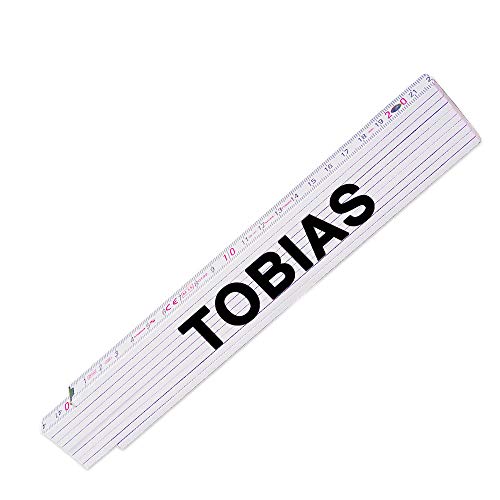 Zollstock mit Namen Tobias für Männer | Hochwertiges Marken-Metermaß | Glieder-Maßstab mit Namen bedruckt | Viele Namen zur Auswahl von Eurofoto